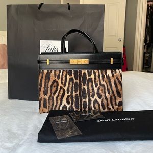 SAINT LAURENT Large Manhattan Calf Hair Tote